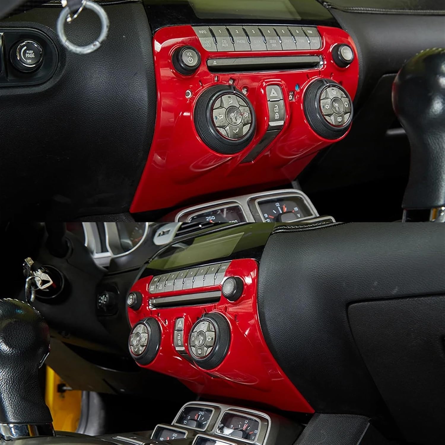 Car Center Console Control Panel Decorate Trim Cover for chevrolets Camaro 2010 2011 2012 2013 2014 2015 Interior Mouldings ABS(Red)