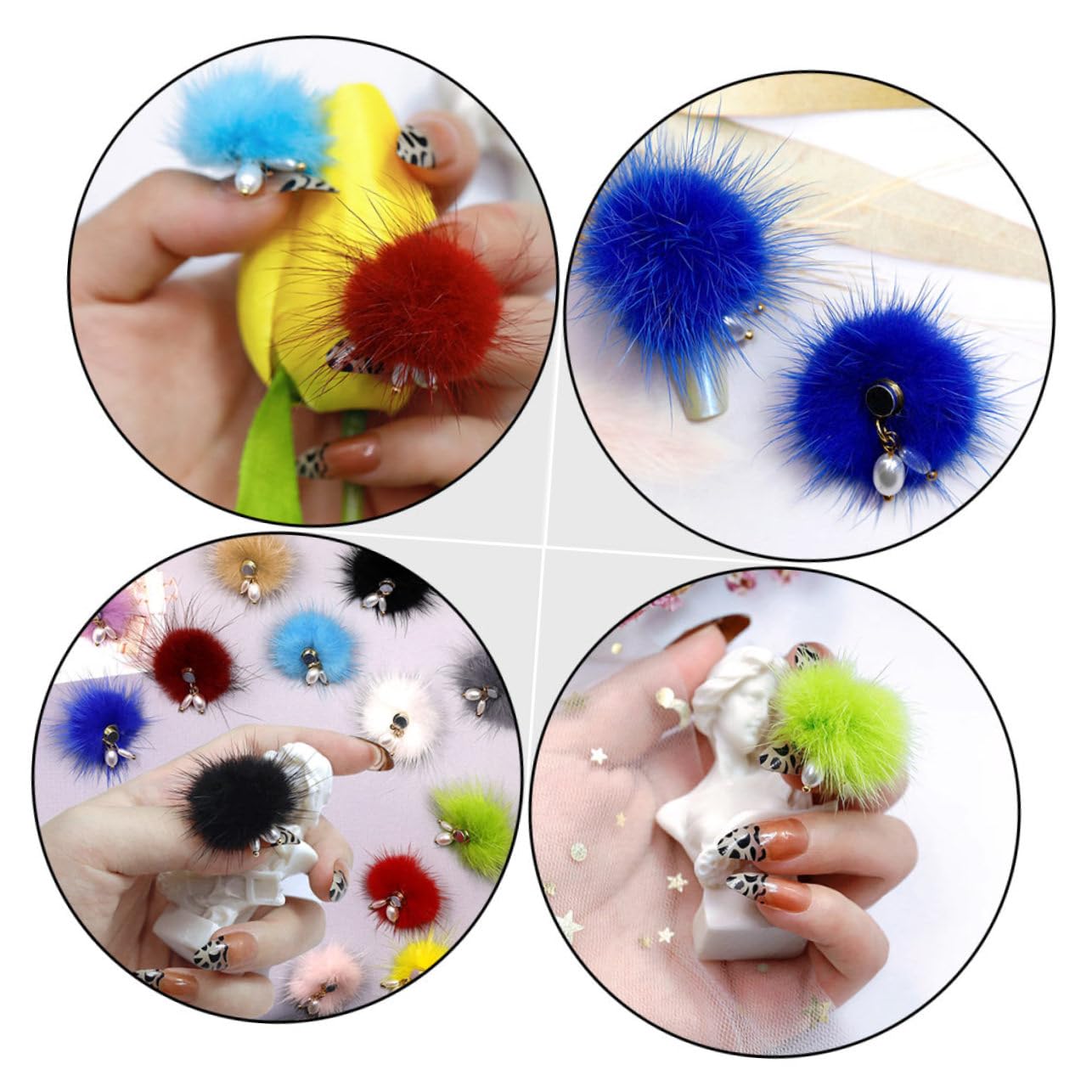 Lurrose 33pezzi Decorazioni Per Unghie Con Palline Di Accessori Magnetici Rimovibili Per Nail Art Design Creativo e Unico Per Manicure Fai Te Per Casa e Saloni Di Bellezza