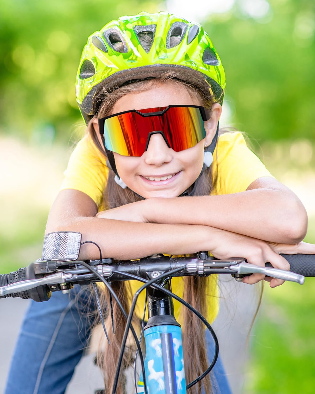 FEISEDY Kids Sunglasses Youth Baseball Sun Glasses, UV400 Sports Teens Cycling Shades for Boys Girls Age 8-16 B0048 - Image 2