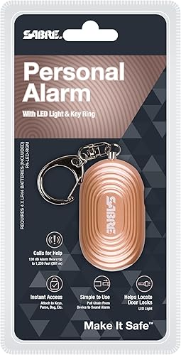 Miniatura 7 de SABRE Alarma personal 2 en 1 con luz LED, sirena de seguridad personal de 130 dB, gancho a presión para acceso instantáneo, rango de 1,250 pies,
