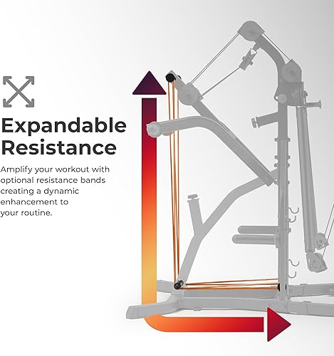 Miniatura 5 de Sunny Health & Fitness Multifunctional Strength Training Home Gym  Complete Workout Equipment with Training Attachments, Optional Squat Stand, Power