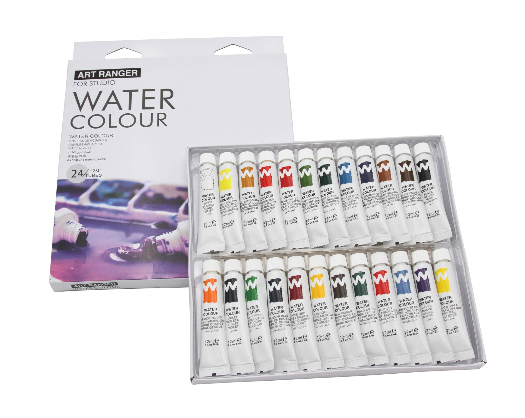 Paintersisters Set di colori acquerello con 90 tonalità e pennello serbatoio dell'acqua in scatola di metallo, set di colori ad acqua con 90 ciotole