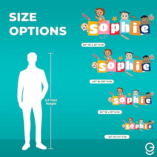 Miniatura 4 de EGD CoComelon JJ, Cody, Nina & Cece - Decoración de pared para niños | Serie EGD X CoComelon | Calcomanía de pared personalizada para bebé niña o