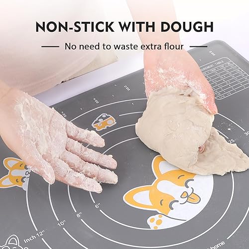 Miniatura 3 de Ourokhome Alfombrilla de silicona para hornear y cortador de masa de pastelería, 0.5 pulgadas de grosor, 20 x 16 pulgadas, alfombrilla de silicona