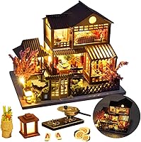 Vista 8 de TOPBSFARNY Casa de muñecas de madera en miniatura japonesa/mar/mercado de casas de coches, kit de casa de muñecas, construcción de villas