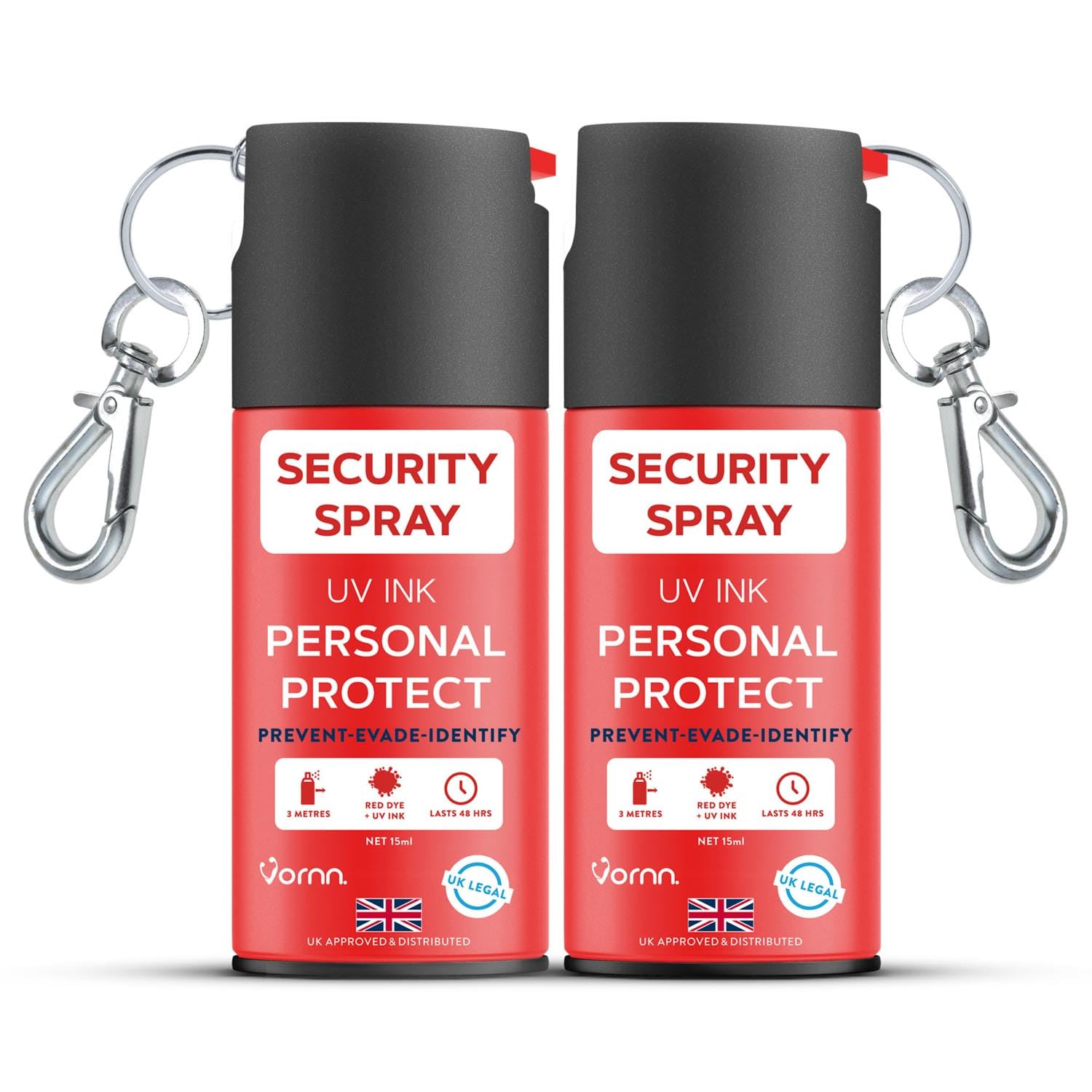 Personal Security Marker Spray - UK Legal Dye & UV Identifier - Keychain Safety Device for Men & Women