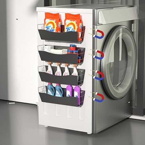 Miniatura 2 de Organizador magnético de cocina para refrigerador, organizador de especias, estante magnético de metal para máquina waching, estante magnético