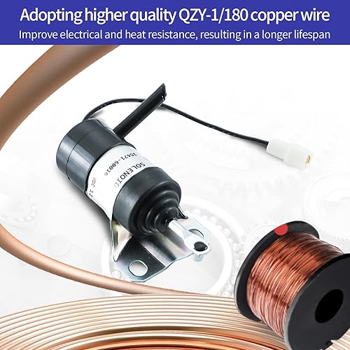 Miniatura 4 de 15471-60010 Solenoide de apagado de combustible 052600-1000 15471-60013 Reemplazo para Kubota R400B R410 R410B R420 R510 R510B R520 Solenoide de