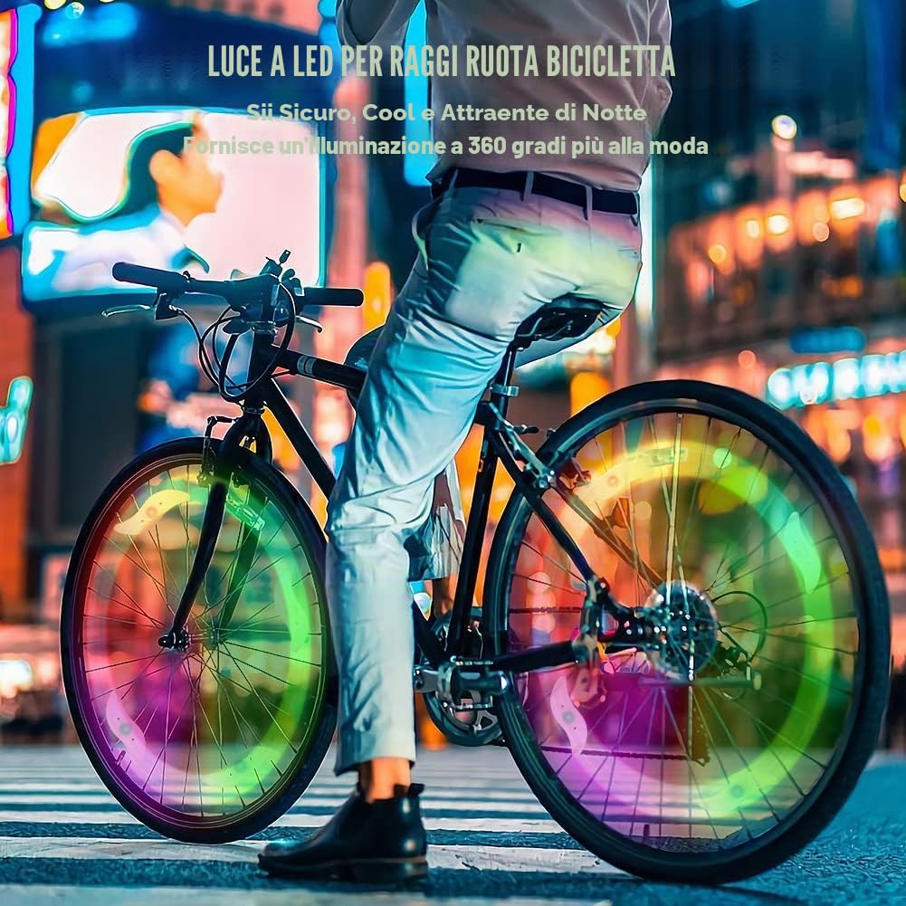 flintronic Luci dei Raggi della Bicicletta, 4 Pezzi Luci per Ruote LED per Bici, Luci a LED per Bici, Luce per Raggi per Bici Impermeabile, 3 modalità Lampada Flash…