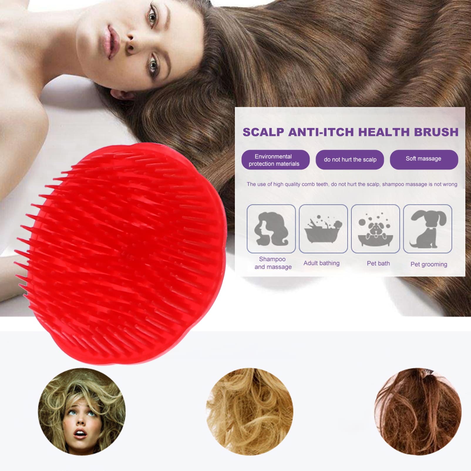 Beaupretty Cepillo de Masaje Creativo para Cuero Cabelludo y Cabello, 12 Piezas, Plástico Ligero Diseño de Clip de Mano para Eliminar Suciedad Endurecida y Uso en Lavado de Color Aleatorio