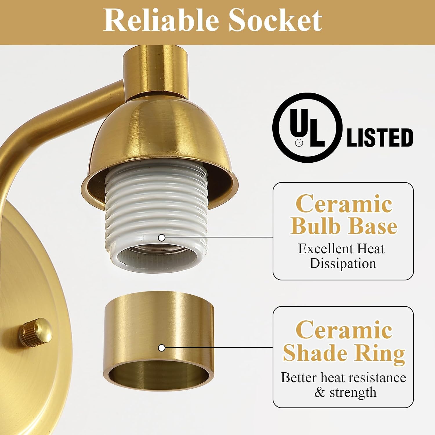 Mecgirn Stainless Steel Bathroom Vanity Light Over Mirror, 1 Light Brushed Gold Bathroom Light Fixtures with Textured Glass Shades, Modern Vanity Lighting Wall Mount image 5