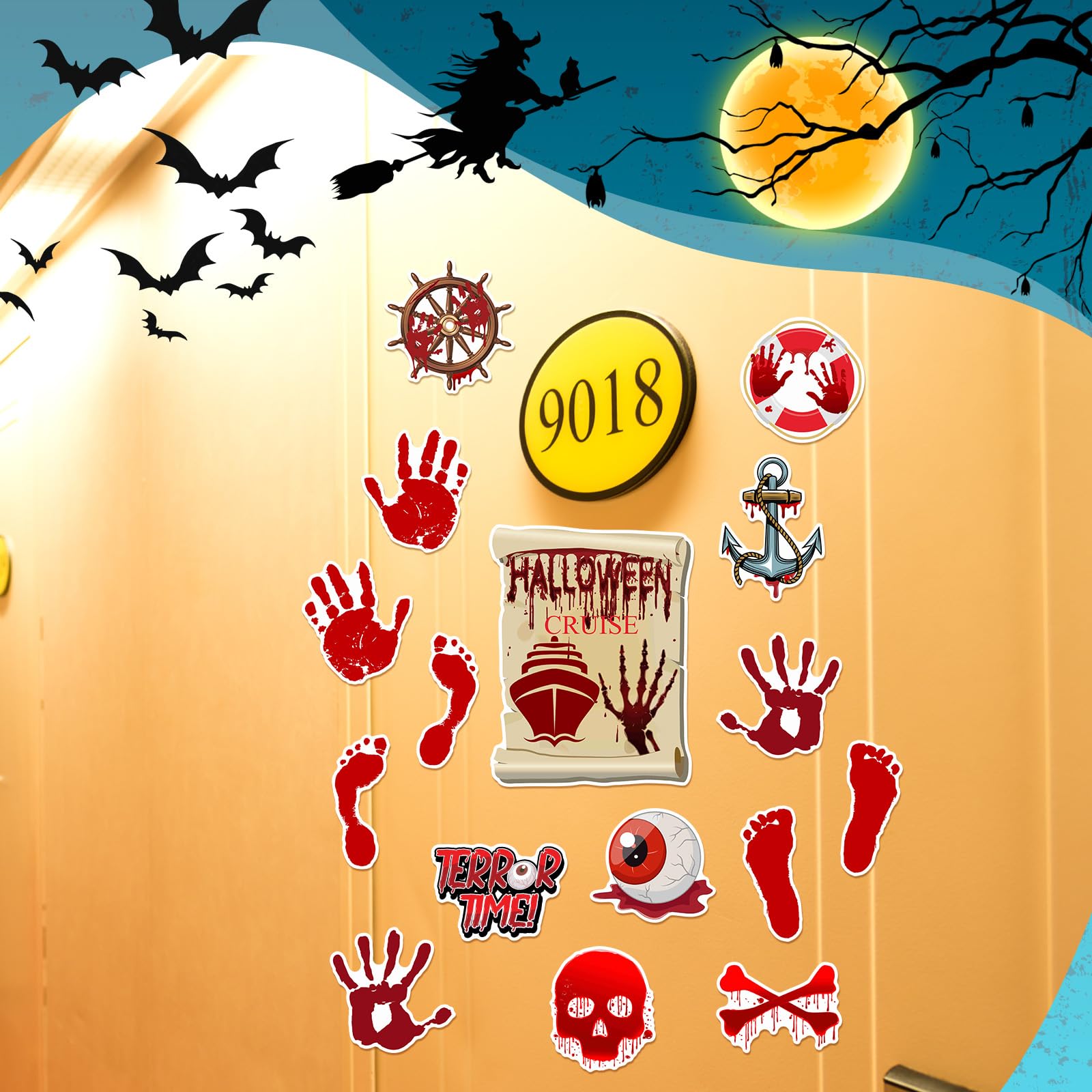 Snapklik.com : Kanayu 16 Pcs Cruise Door Decorations Halloween Cruise