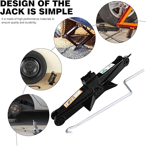 Miniatura 7 de Juego de herramientas de reparación de neumáticos para Ford F-150 2002-2014 Llave de llanta de repuesto y gato de tijera de 2 toneladas, juego de