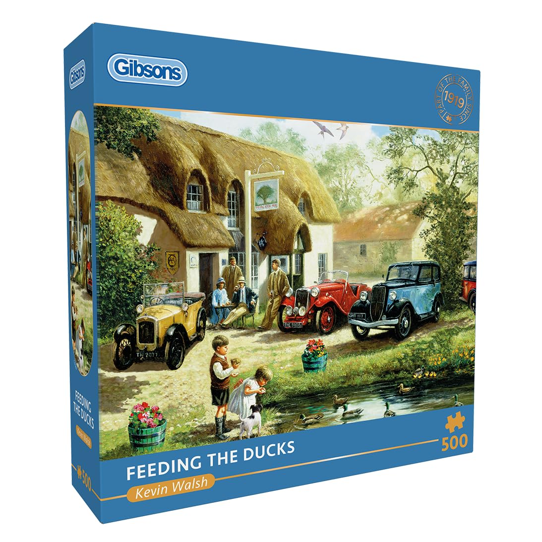 Gibsons Feeding the Ducks 500 Piece Jigsaw Puzzle for Adults – Idyllic British Village Scene by Kevin Walsh – Nostalgic Countryside Artwork – Premium Sustainable Puzzle Made in the UK/EU