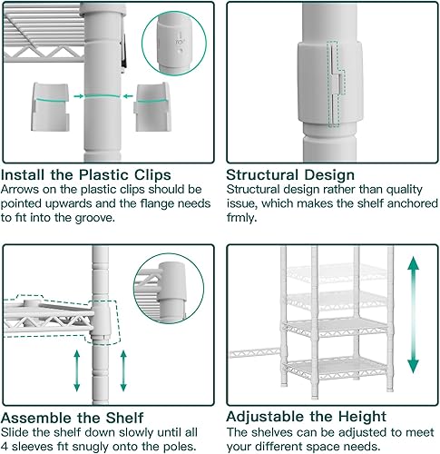 Miniatura 5 de Ulif U7 - Almacenamiento sobre la lavadora y secadora, ahorro de espacio de alta resistencia con 6 estantes y 2 barras para colgar, estante de