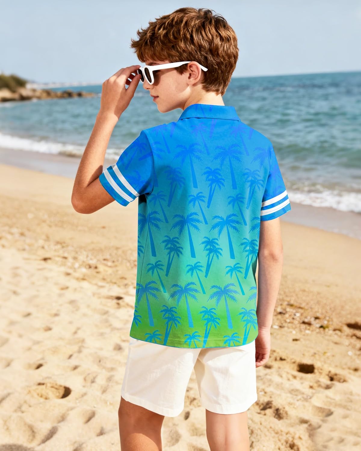 Boys Polo Shirts Hawaiian Golf Collared for Kids Boys Short Sleeve School Uniform Youth Performance Tops 5-14 Years - Image 3