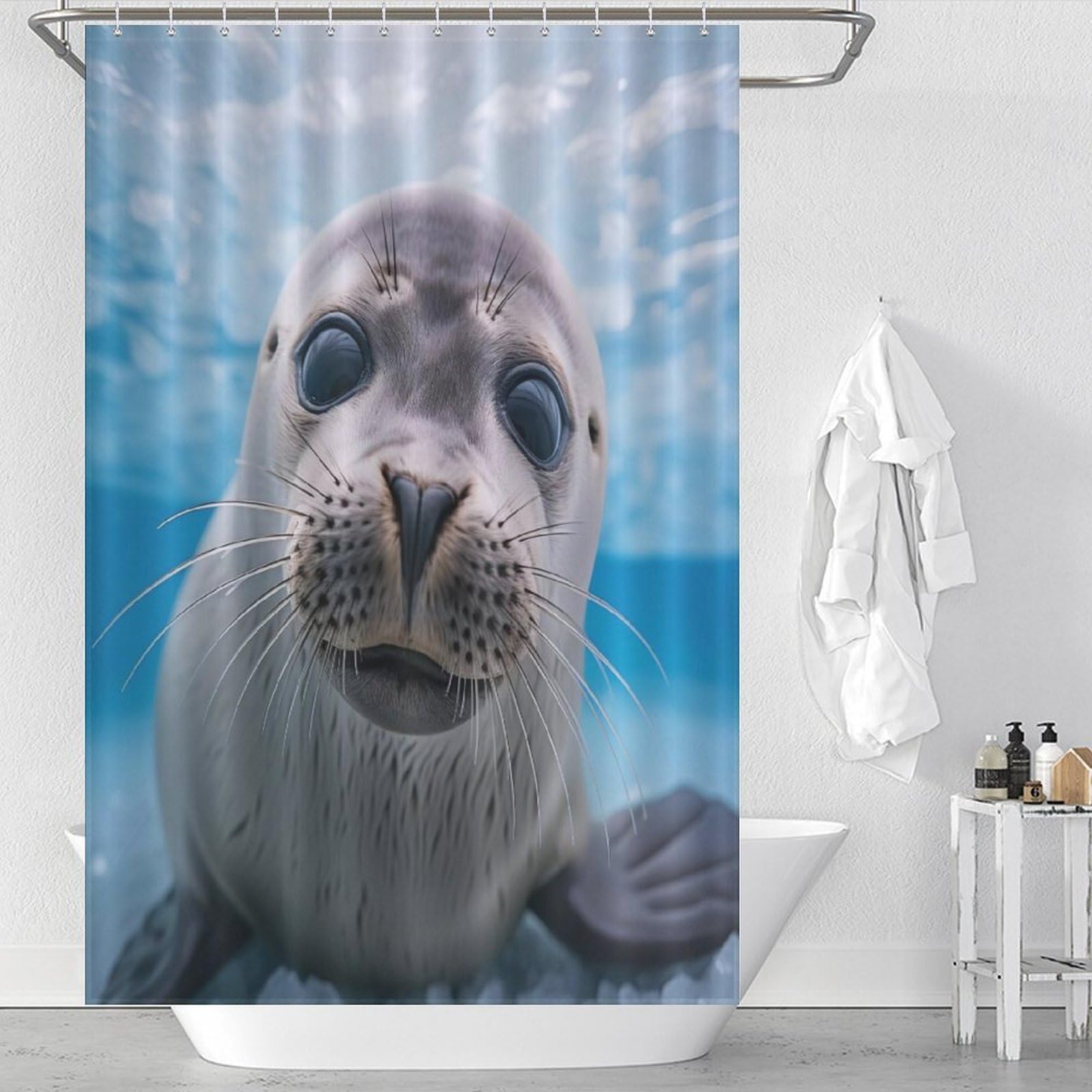 Rideau salle de bain en tissu lavable pour une baignoire saine et élégante
