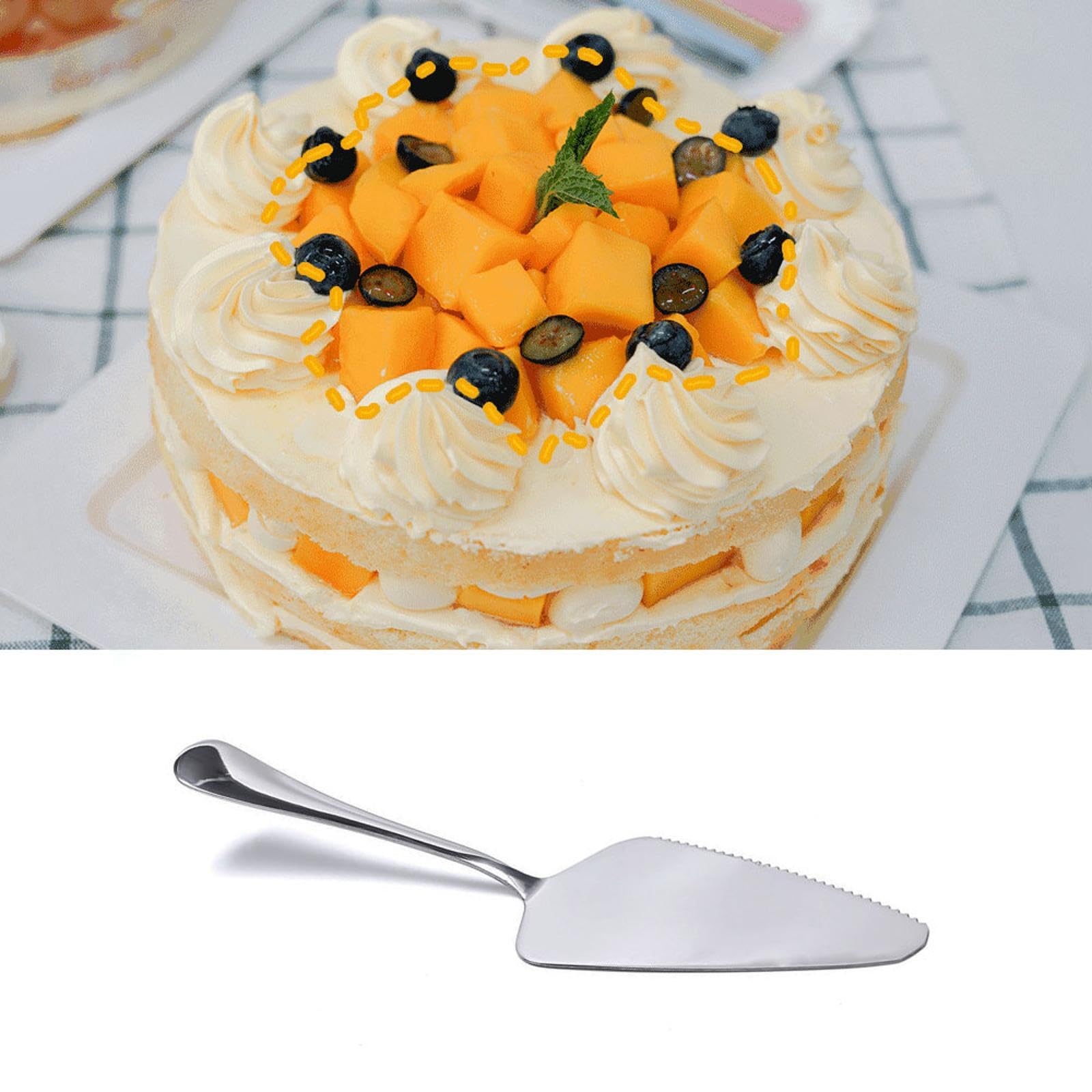 AHRITA Pelle à Tarte ou Pelle à Gâteaux, 5 Pièces Pelle à Pizza INOX