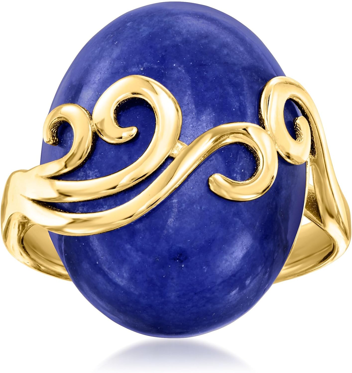 Ross-Simons Lapis Swirl Ring in 18kt Gold Over Sterling