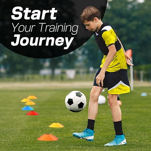 Miniatura 3 de LEGIT STRIKE 30 conos de fútbol para taladros  Juego de conos de agilidad naranja con bolsa de transporte de malla  Conos de entrenamiento deportivo