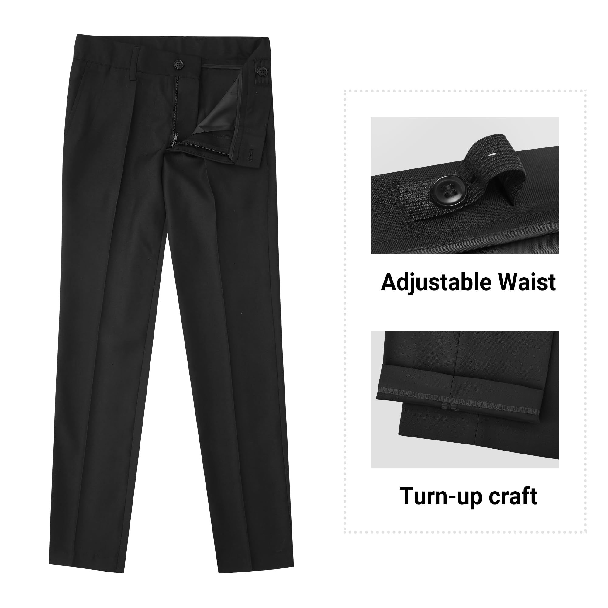 Conjunto de trajes formales para niños, desde niños pequeños hasta adolescentes, cintura ajustable, con tirantes