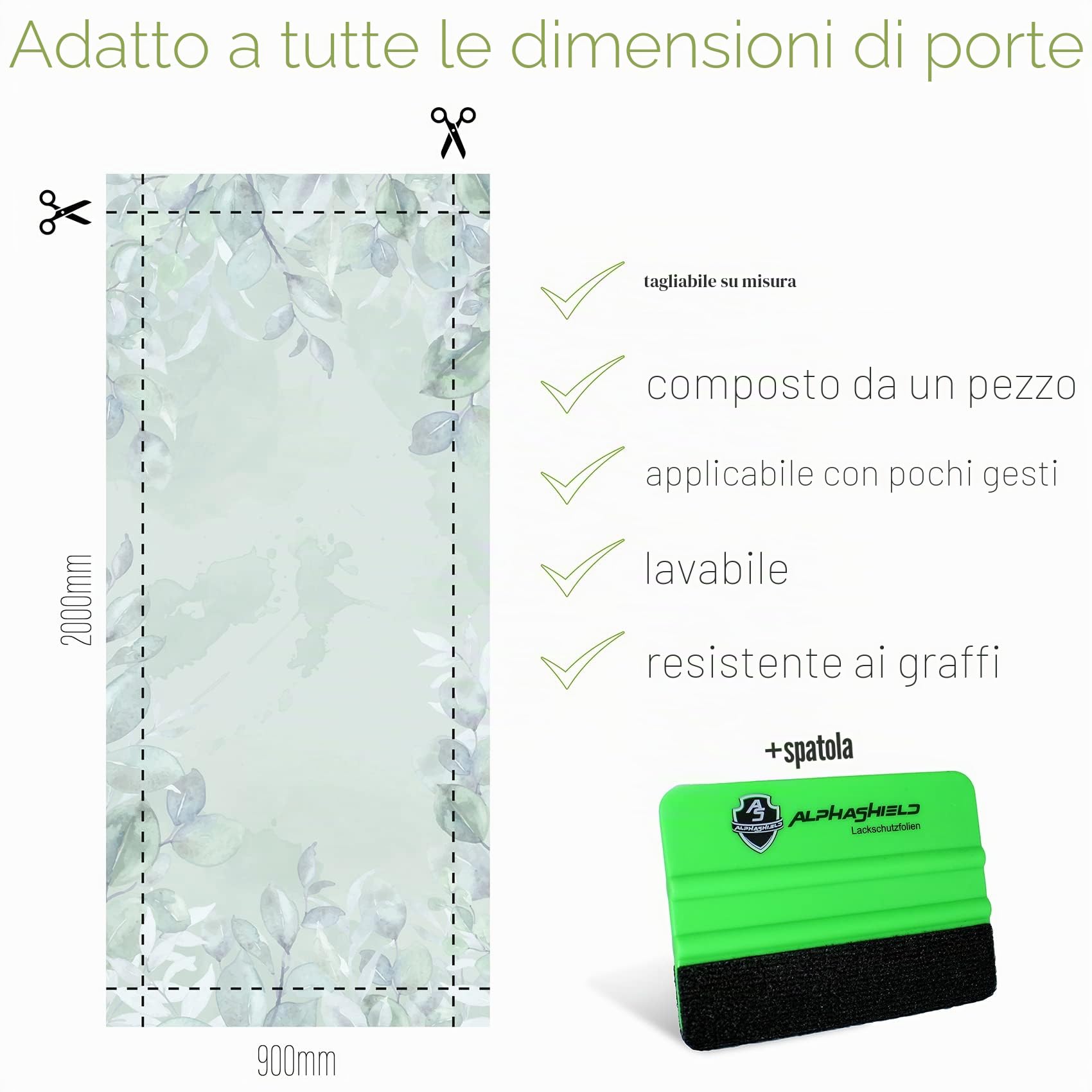 Finest Folia Adesivo per porta 90x200 cm, carta da parati per porta, poster per porta, pellicola per porta per soggiorno, camera dei bambini, cucina, adesivo per porta da bagno, adesivo autoadesivo