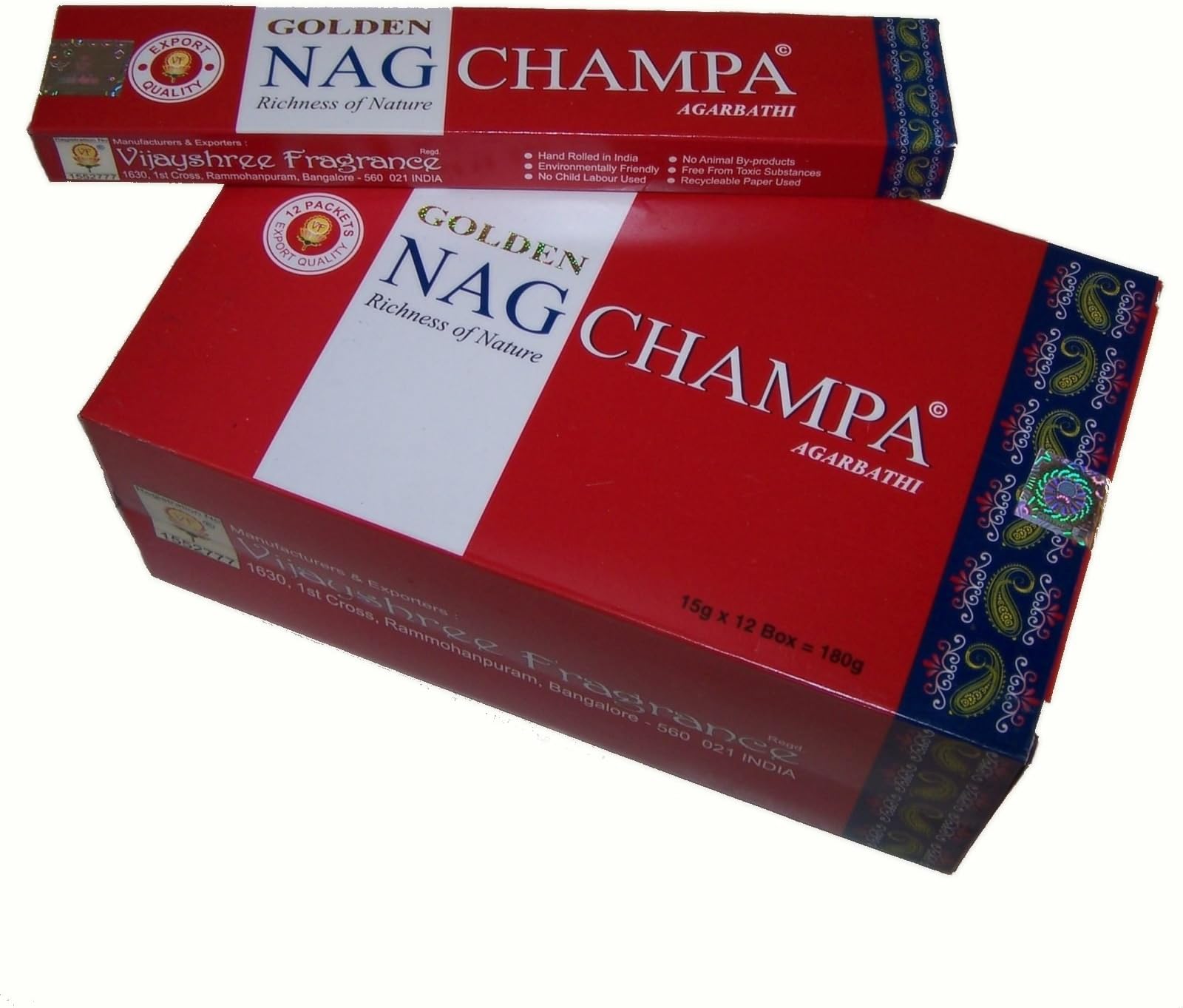 Incense Sticks Golden Nag Champa Large Pack of 12 Boxes Home Accessory Room Fragrance Decoration