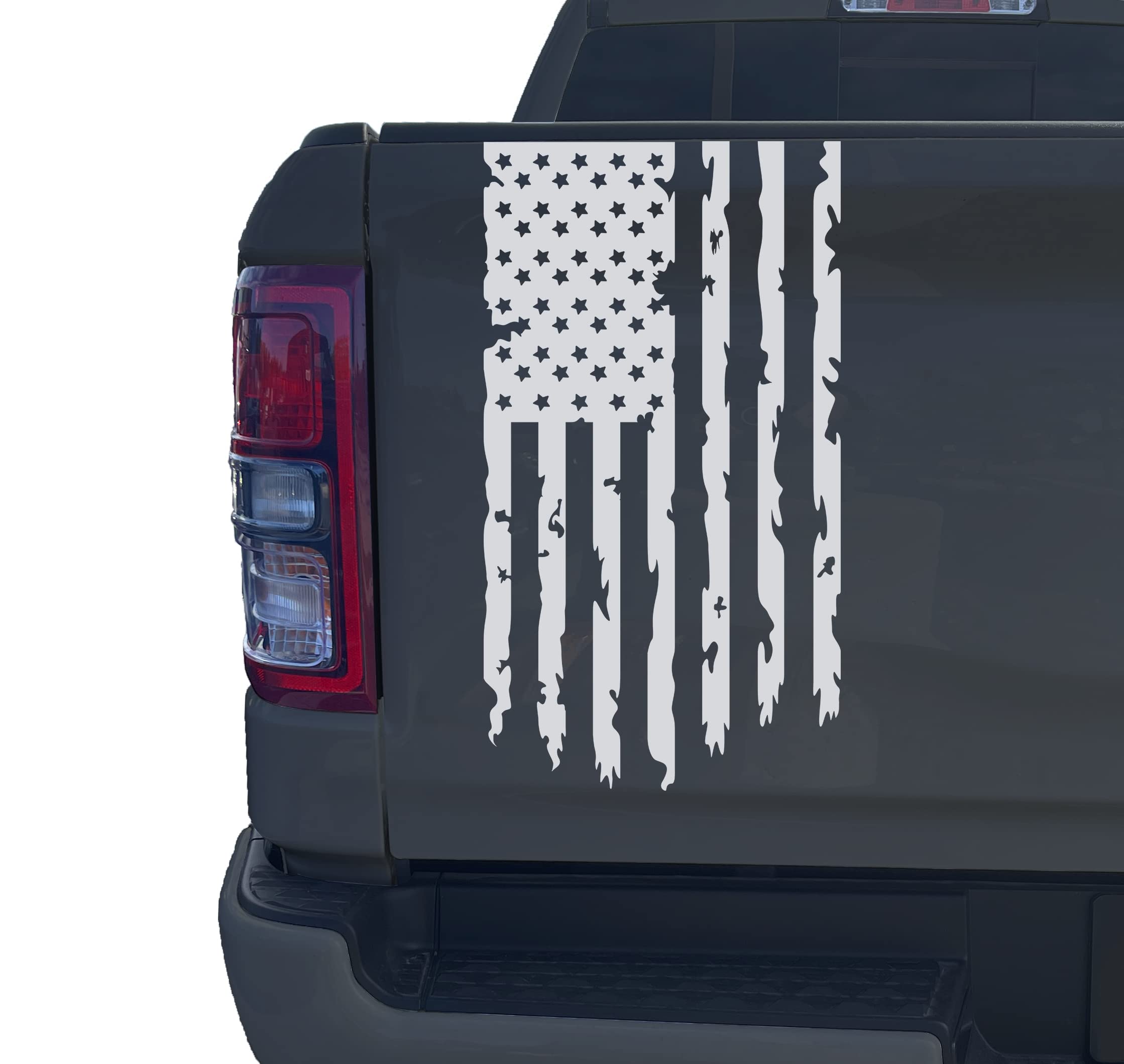 Autocollant en vinyle pour hayon de camion drapeau américain blanc 25x45 cm
