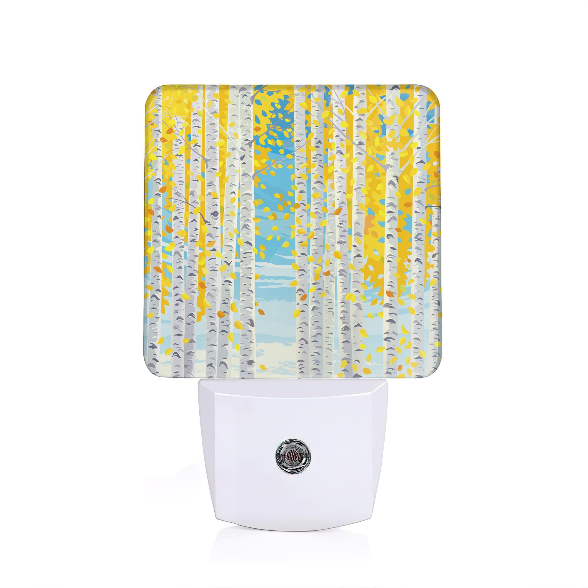 Birch Forest Night Light Fall Night Light Plug into Wall with Dusk to Dawn Sensor LED Lamp Energy