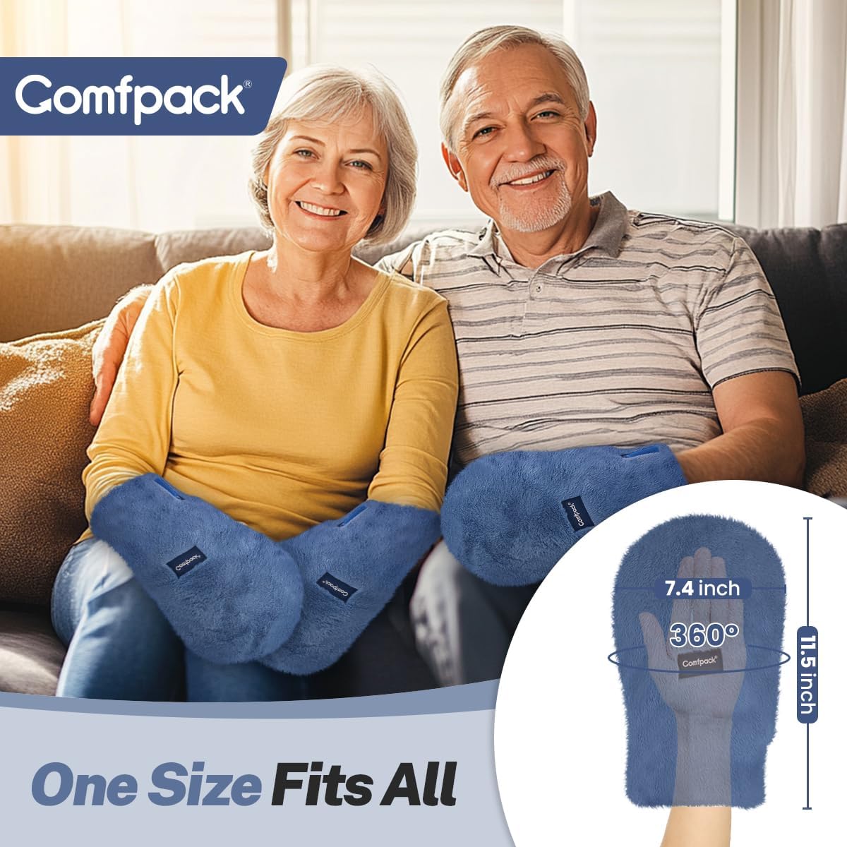 Comfpack Guantes térmicos para microondas para artritis, guantes de calefacción para manos y dedos, calentador de manos para terapia de calor para aliviar la artritis, túnel carpiano, inflamación,