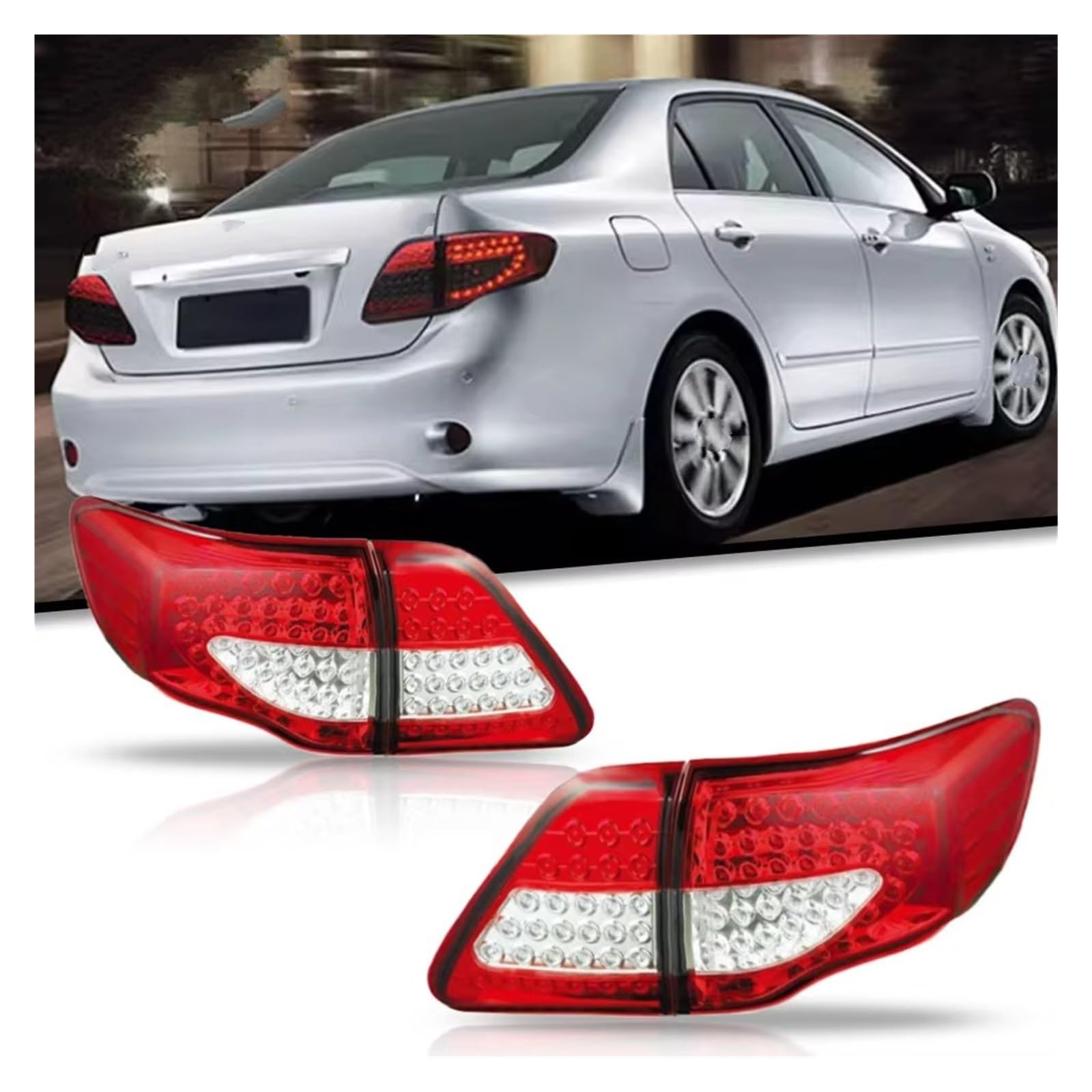 Faro Trasero Para Toyota Para Corolla 2007-2010 LED Luz De Circulación Diurna Accesorios Para Coche Conjunto De Luces Traseras(Black)