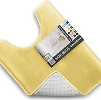 Vista 76 de Clara Clark - Tapete para baño, de espuma viscoelástica, terciopelo y felpa ultra suave, antideslizante, lavable a máquina y de secado rápido, de 17