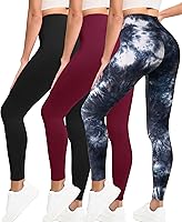 Vista 26 de VALANDY Leggings de cintura alta para mujer, elásticos, control de abdomen, entrenamiento, correr, yoga, pantalones, tallas regulares y grandes