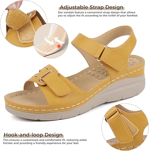 Miniatura 3 de Ortho+rest Sandalias cómodas para caminar para mujer, sandalias de vestir ortopédicas con soporte de arco