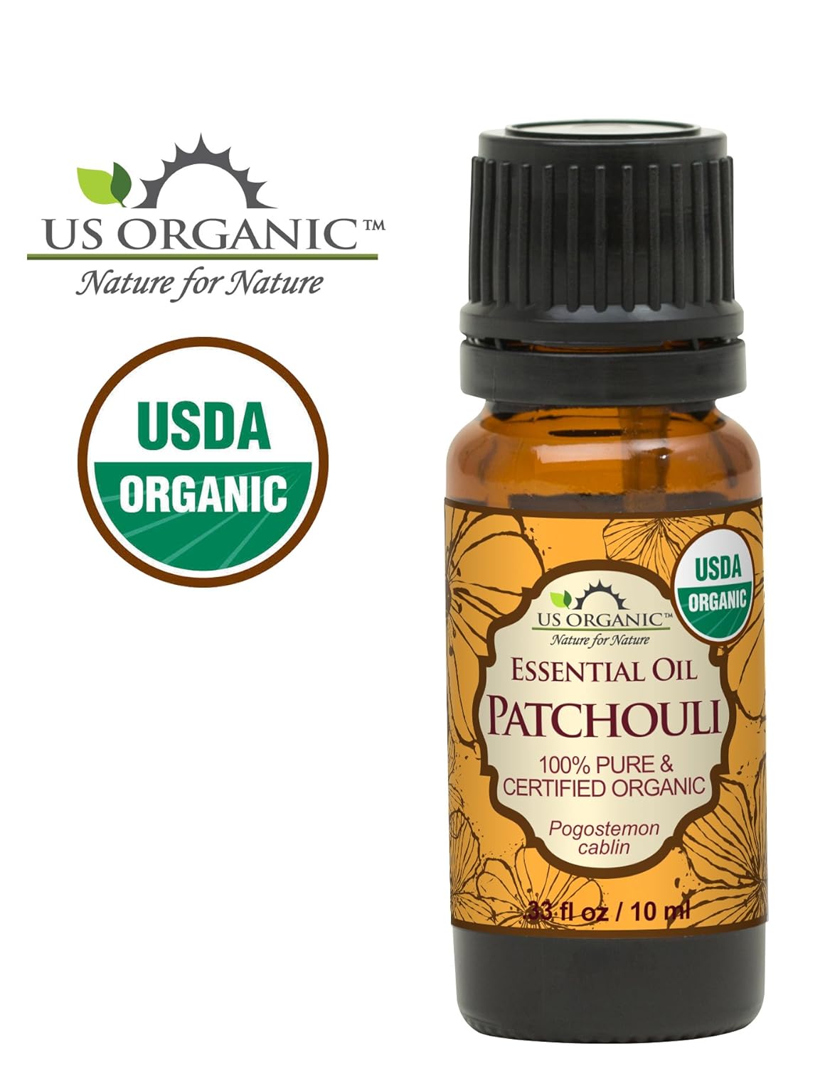 US Organic 100% Pure Patchouli Essential Oil - USDA Certified Organic, Steam Distilled - W/Euro droppers (More Size Variations Available) (10 ml / .33 fl oz) - Image 3