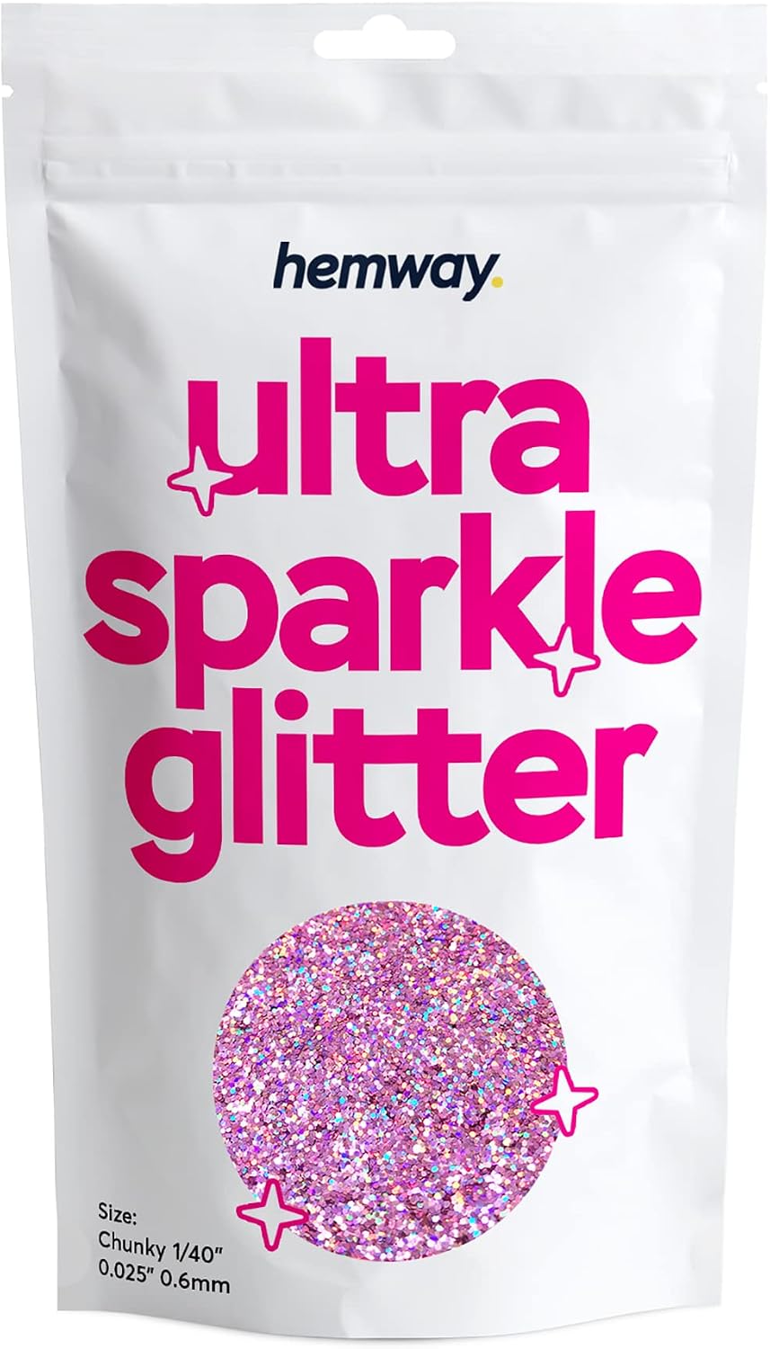 Hemway Ultra Sparkle Glitter Pink Holographic 100g Chunky