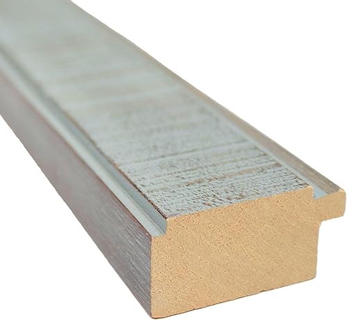 Miniatura 7 de Marco azul de 12 x 16 pulgadas, marco de fotos de madera maciza envejecida, ancho de 1.5 pulgadas, profundidad del marco interior de 0.5 pulgadas,