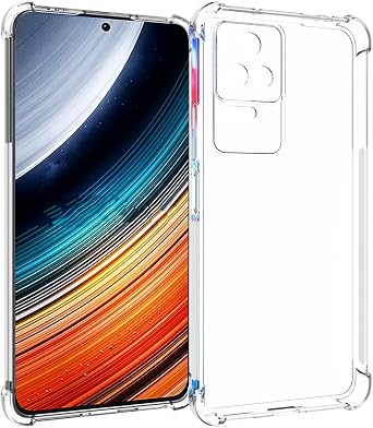 USTIYA Case for Xiaomi Poco F4 / Redmi K40s 5G Clear TPU Four Corners Protective Cover Transparent Soft funda