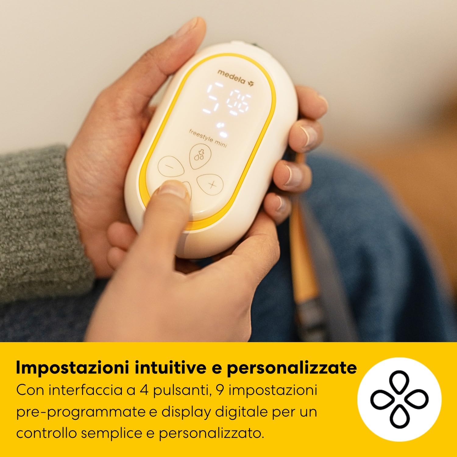 Medela Freestyle Mini Classic Tiralatte elettrico doppio con batteria ricaricabile.