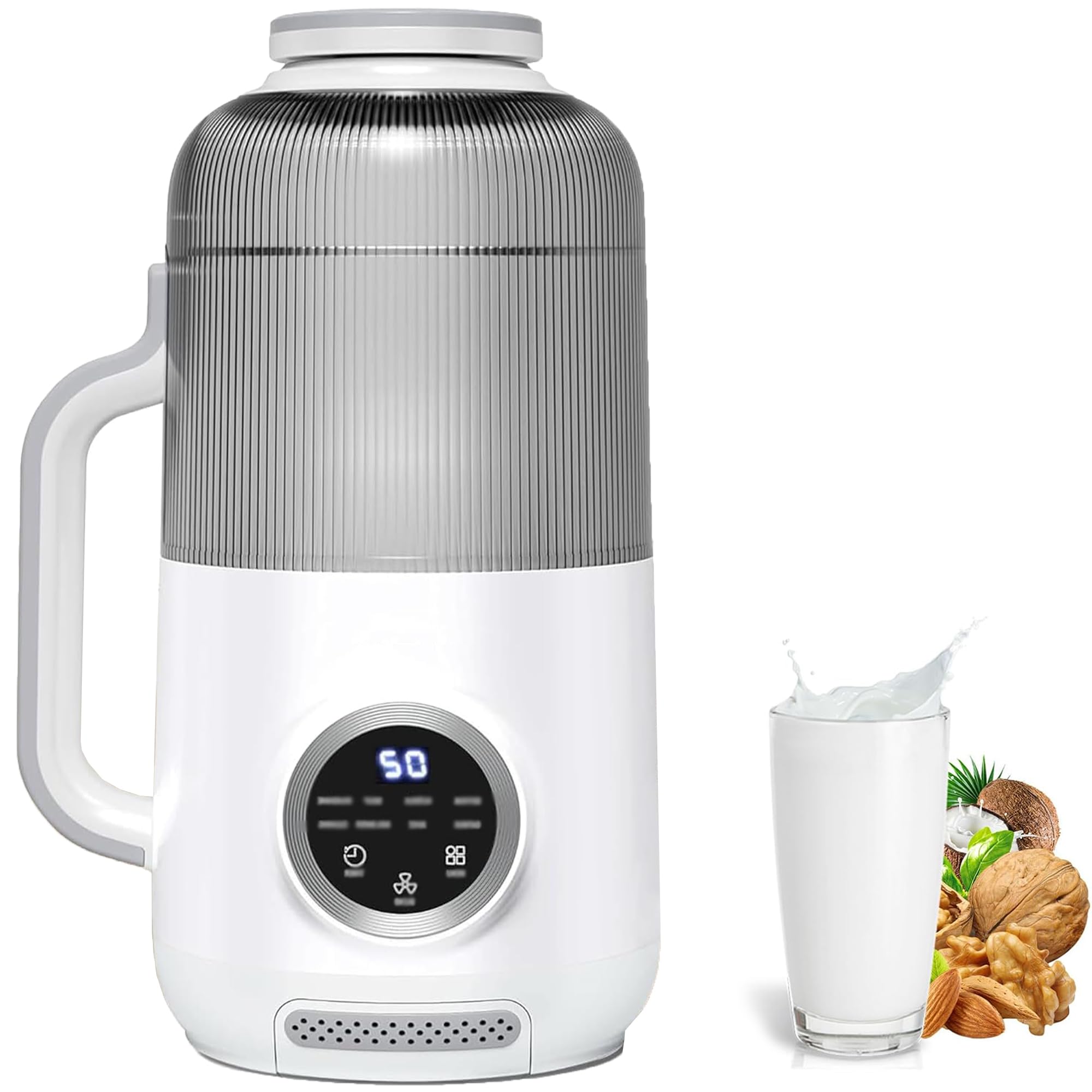 Macchina per latte di noci da 1200 ml, 10 in 1 multifunzionale a base vegetale per latte di mandorle, avena e soia fatto in casa, preparazione automatica del latte di soia