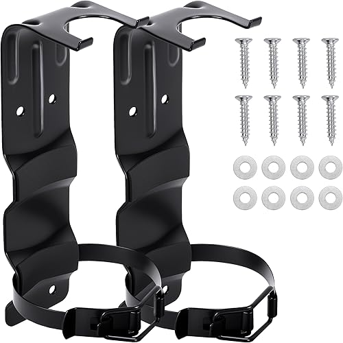 Miniatura 8 de Paquete de 2 soportes para extintor de incendios, soporte de pared para extintor de incendios de 5 libras, soporte de metal resistente para extintor