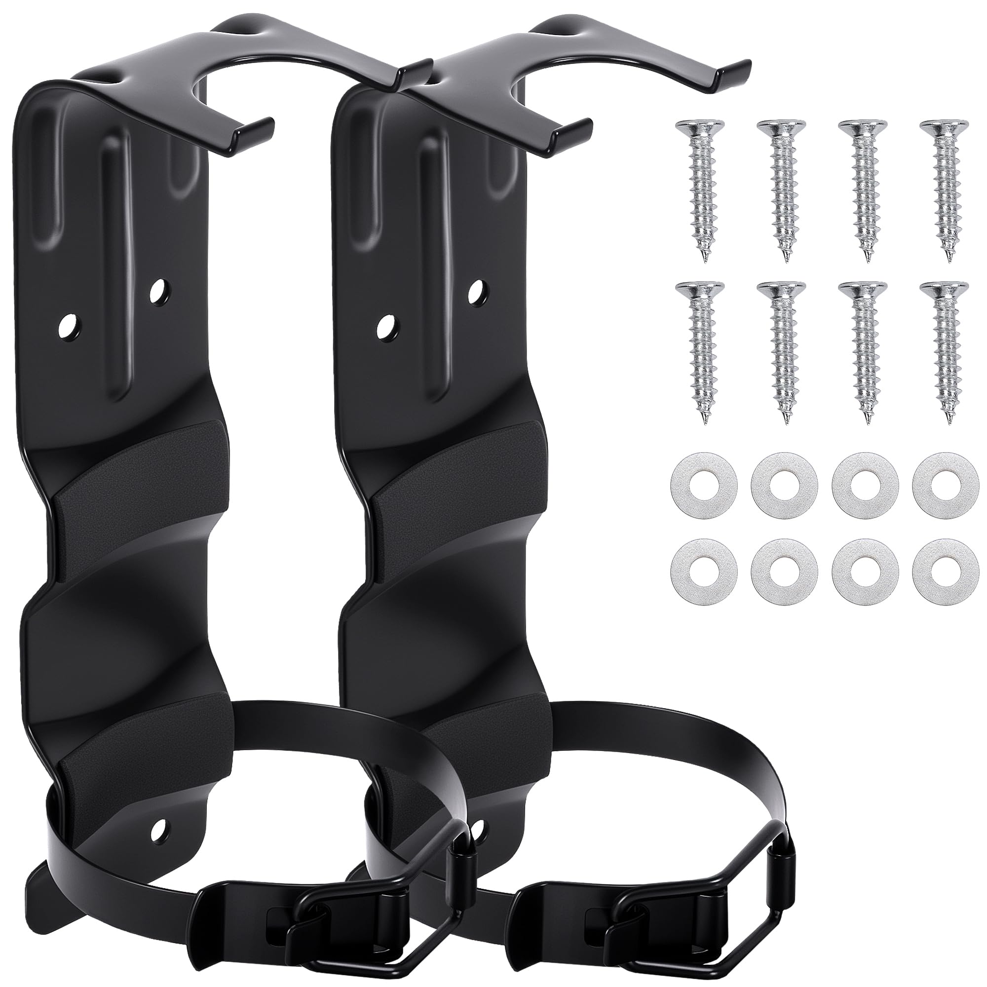 2 Pack Fire Extinguisher Brackets, 2.5 LB Fire Extinguisher Wall Mount Bracket, Metal Heavy Duty Fire Extinguishers Holder for Home, Car, RV, Truck, Mini Fire Extinguishers (Non-Universal)