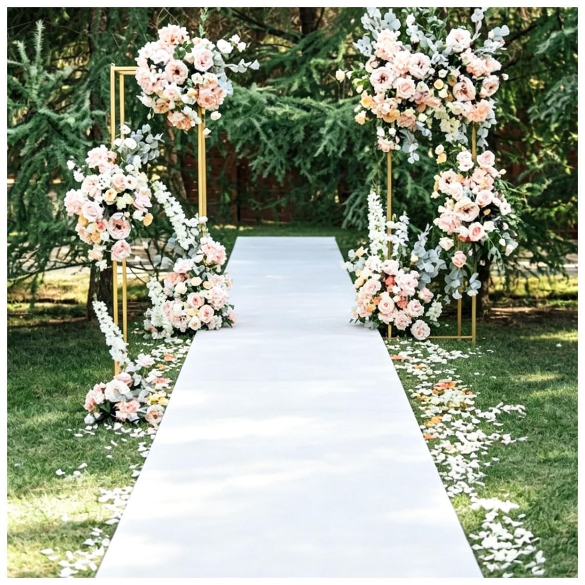 Tapis d'allée Blanc for cérémonie de Mariage, Tapis de Passage uni de Couleur Unie for église et fête dans Le Jardin(1mx15m/3'3"x49'3")