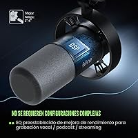 Vista 6 de FIFINE Micrófono Dinámico, XLR/USB Micrófono de PC para Grabación de Podcast para Transmisión de Locución Vocal, Micrófono de Metal de Estudio
