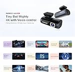 PAPAGO 4K Mini Front Dash Cam,Voice Control Truck Cam,4K Full HD Dash Camera for Cars,Mini Hidden Dash Cam with Loop Recording, G-Sensor,24 Hours Parking Monitor,Support 256GB Max