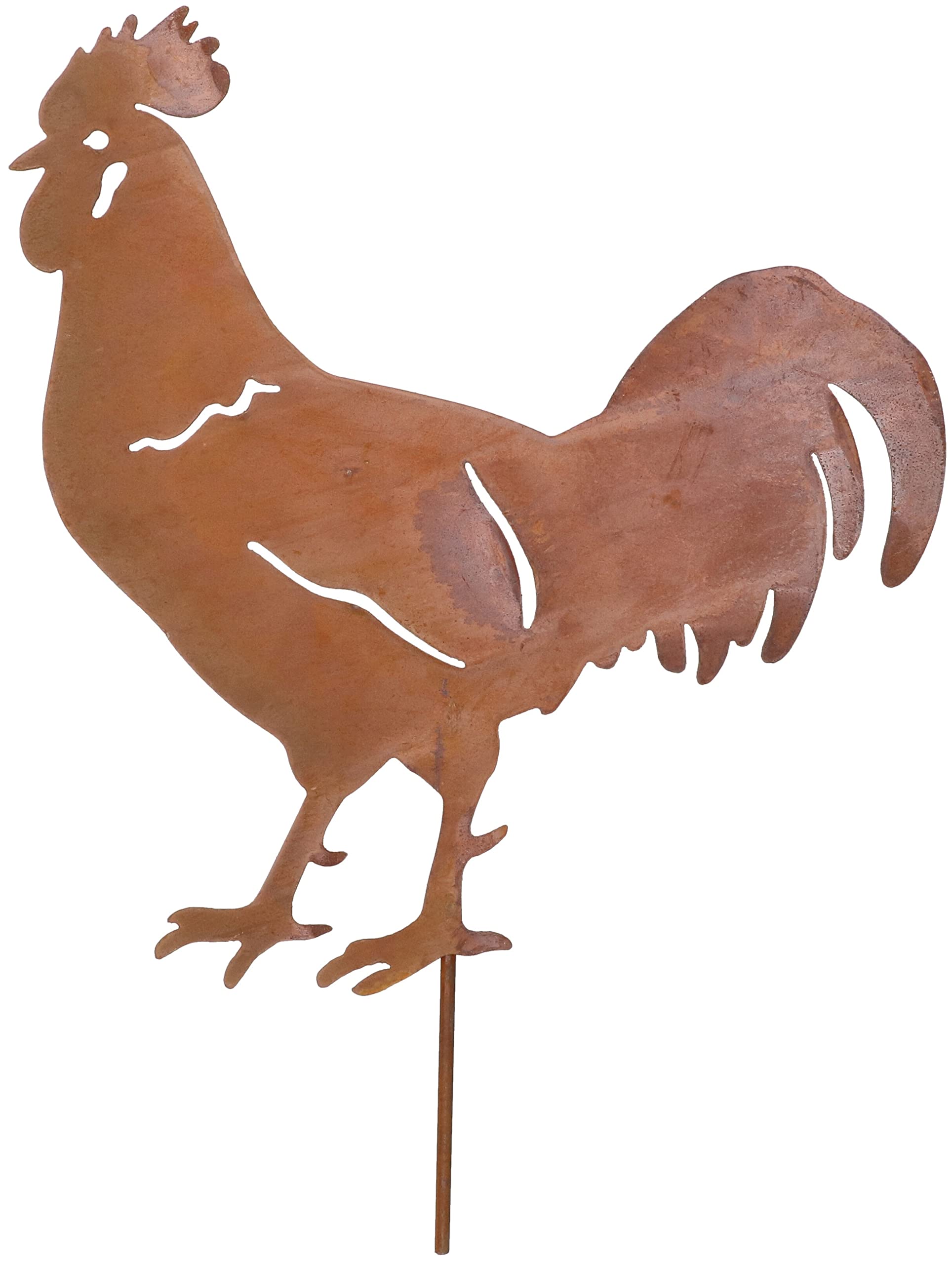 KOTARBAU® Decoración de jardín de Metal Oxidado, Gallo, gallina, Pollitos para Clavar en Tierra, Figuras Decorativas, Efecto Oxidado, Animales de decoración, Estatuas
