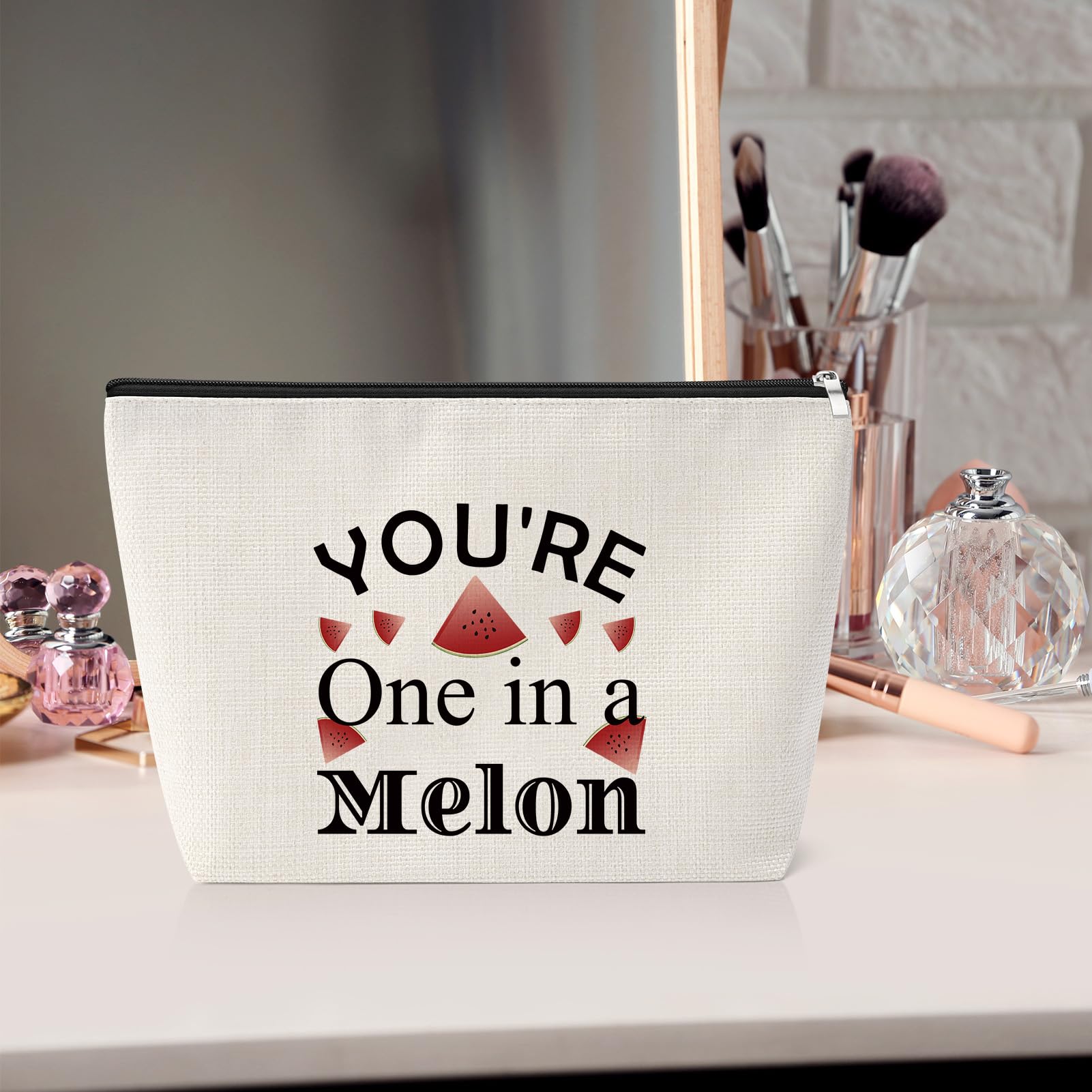 Watermelon Gifts for Women Makeup Bag Watermelon Themed Gifts for Sister Friends Daughter Niece Granddaughter Watermelon Lovers Gift Funny Watermelon Gifts Toiletry Bags - Image 3