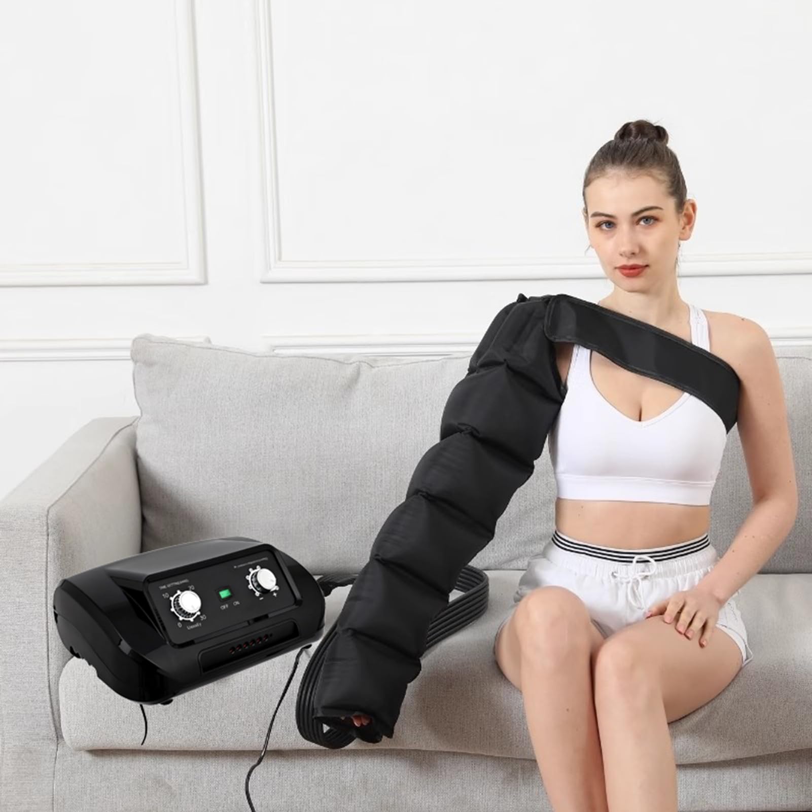 Pressoterapia Linfodrenaggio per Casa Pressoterapia Professionale Massaggiatore Gambe Compressione d'Aria 6 Camere, Pressoterapia Professionale Gambe e Braccia Addome, Rilassamento Muscolare