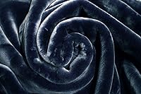 Vista 7 de SOLARON Manta de visón coreano azul marino sólido Queen