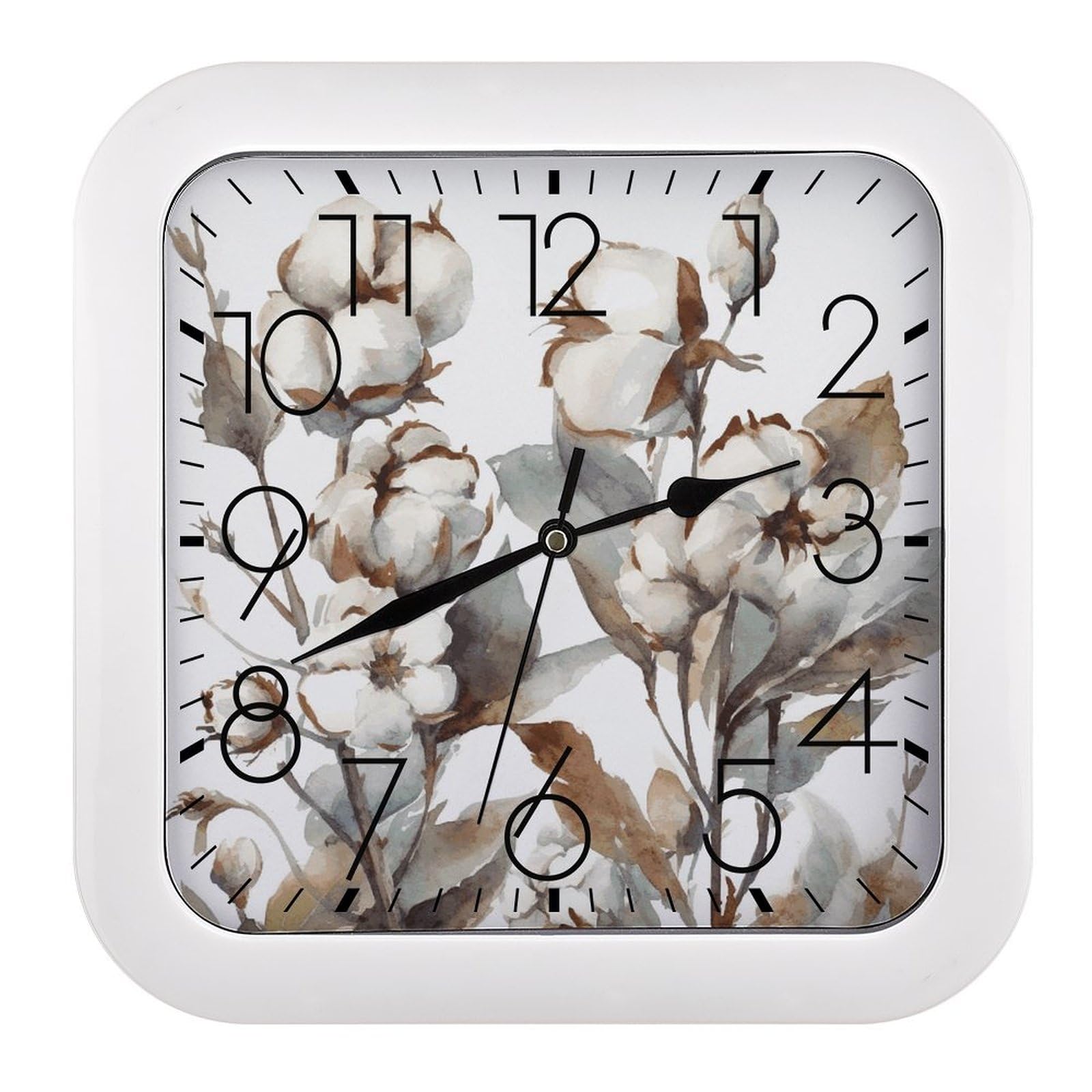 Horloge murale vintage pour cuisine et salon au design fleurs aquarelle